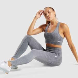 Gymshark Ombre Gray Leggings and Sports Bra Set Size Small